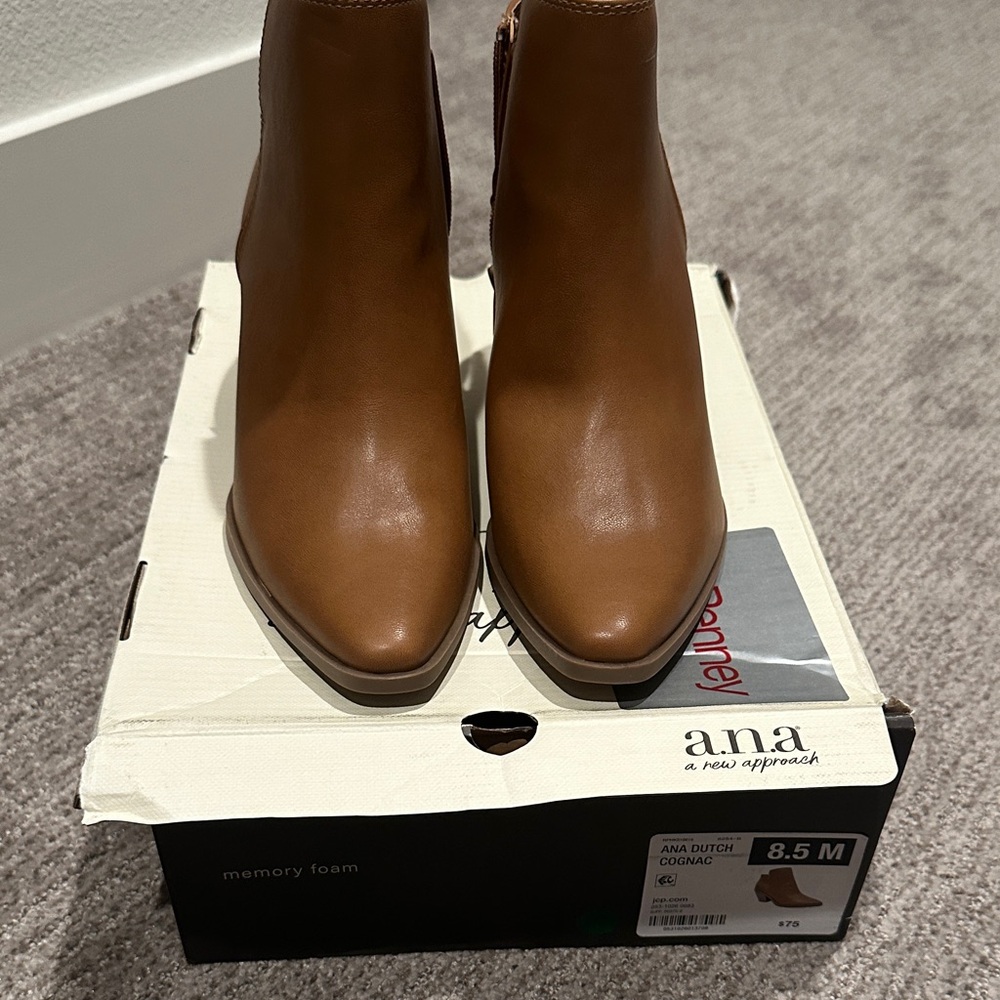 a.n.a Women's Cognac Ankle Booties